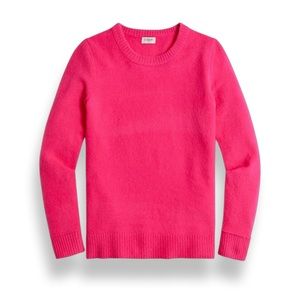 J. Crew | Neon Pink Crew Neck Sweater in Extra Soft Yarn